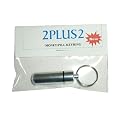 2PLUS2(TM)-Large Aluminium Pill Money Note Keyring in Silver Spy Cash Stash Screw Top Keychain