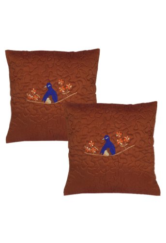 Opiniones de Cushion Covers con tamaño de pavo real bordado 16 x 16