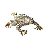 Jumping Frog Box Swarovski Crystals 24K Gold Toad Jewelry, Trinket, Pill Box ...