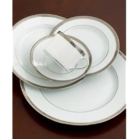 Bernardaud Athena Platinum Bernardaud Full Rim Design Accent Service Plate by Bernardaud
