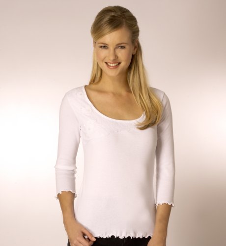 Per Una &frac34; Sleeve Lace Patch Top clothing