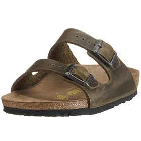 Birkenstock Sandal ''Arizona'' from Leather in antique port with a narrow insole