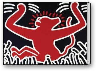 Custom Keith Haring Canvas Print 16 x 12 Inch, Stretched and Framed Artwork Decor Wall Living room Office Oil Paintings Picture Canvas Print Home Decor
