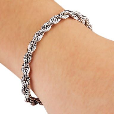Lucky jewelry brand Silver Plated Royal Cheap Swirl Braid Figaro Chain Bracelet