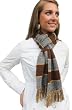 Handmade Pure Alpaca Natural Fiber Scarf - Elegance in Mustard, Brown and Gray Stripes (Luxurious Gift)