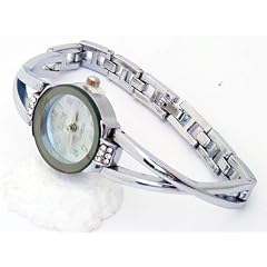 N&B BU-48 Designer Slim Damenuhr Strass Zwiebelmuster Silver Edition