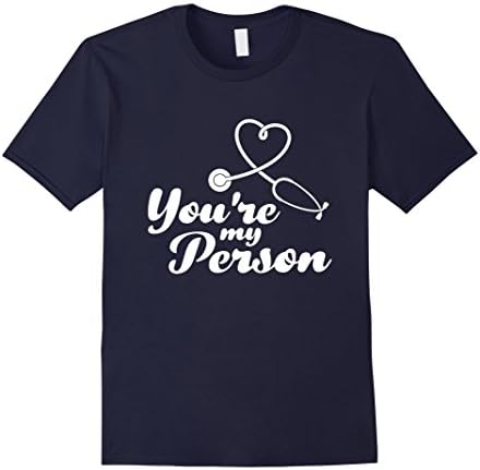 Men's You're My Person - Grey's Heart Shaped Stethoscope - T Shirt XL Navy
