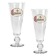 Houston Astros MLB 2pc Pilsner Glass Set with Baseball on stem - Oval Logo by Great American Products