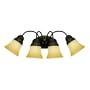 Westinghouse 69112 Apple Valley Four-Light Wall Fixture, Gilded Bronze Finish with Antique Amber Scavo Globe
