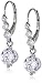 Amazon Collection Sterling Silver Cubic Zirconia Graduated Leverback Drop Earrings