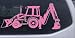Backhoe Tractor Business Car Window Wall Laptop Decal Sticker -- Pink 24in X 10.5in