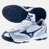 <トレーニングシューズ>MIZUNO フランチャイズトレーナーJr ホワイト×ネイビー(エナメル仕様) 2KT76414