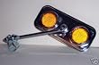 Rectangle Chrome Mirror with Amber Reflector Bike Bicycle