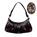Bisadora Black Leather Snap Hobo W/ Clear Crystals