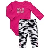 Carters Girls 2 Piece Hot Pink/Black Pants Set "My (heart) Belongs to Daddy)