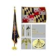 Maryland 4ft x 6ft Flag telescoping Flagpole Base and Tassel