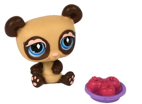 Hasbro - 574 - Poup�e - Petshop Single B - Panda Marron avec Sa Gamelle et 3 Pommes