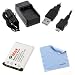 GTMax Replacement KLIC-7006 Battery + Travel Charger with Car Adapter + 6 Feet Micro-USB Cable + Cleaning Cloth for Kodak EasyShare M5350, M5370, M23, M577, M522, M532, M552, M580, M575, M550, M530, MINI M200 Digital Cameras