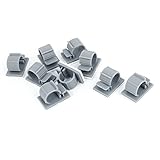 uxcell ケーブルクリップ　粘着クリップホルダー　パイプチューブ　グレー　プラスチック　14mmケーブル用　10個入り