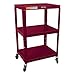 H WILSON W42ABYE Height Adjustable Metal Utility Cart, Burgundy