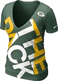 Green Bay Packers Women's Green Nike Off-Kilter Tri-Blend Deep V-Neck T-Shirt