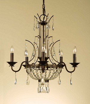 AF Lighting 5822-5H Weeping Willow Chandelier Forged Ebony 21 x 23