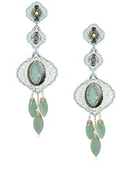 Miguel Ases Aventurine 3-Drop Earrings
