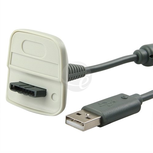 Gray USB Charging Cable for Xbox 360 Controllers
