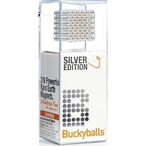 Silver Edition Buckyballs Earth Magnet