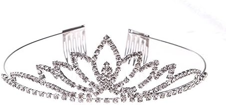 Qixuan Children Crystal Tiara Crown for Flower Girls Bridesmaid