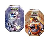 Review Pokemon  / Pokemon 2008 Diamond & Pearl Holiday Collectors Tin Mewtwo & Rhyperion