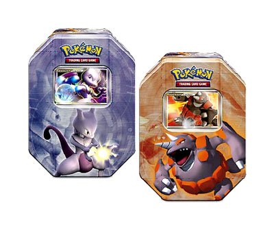 Childrens Toyshop  Toys : Pokemon 2008 Diamond & Pearl Holiday Collectors Tin Mewtwo & Rhyperion
