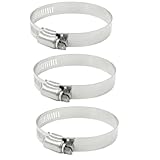 uxcell ホースクランプ　クランプクリップ　46-70mm　調整可能　メタル　3個