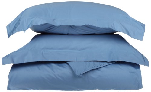 Egyptian Cotton 1000 Thread Count Full/Queen Duvet Cover Set Solid, Medium Blue Egyptian Cotton 1000 Thread Count Full/Queen Duvet Cover Set Solid, Medium Blue