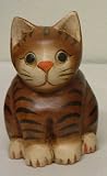 Tigger the Cat Hand Carved Wooden Statue