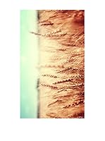 Huella deco Alfombra Bañada en Vinilo (Beige/Azul Celeste)