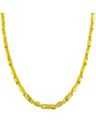 18 Karat Yellow Gold over Sterling Silver Bullet Link Necklace (18 Inch)