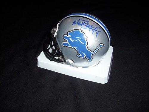 GAI Authentic Matthew Stafford Autograph Detroit Lions Replica Mini Helmet