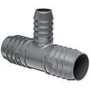 Spears 1401 Series PVC Tube Fitting, Tee, Schedule 40, Gray, 1-1/4" x 3/4" Barbed