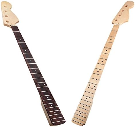 2pcs Different Jazz Bass Neck Rosewood Maple 21 Frets Bone Nut Matt Finish