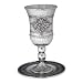 Silver Plated Kiddush Wine Cup on Base Floral Design with Matching Coaster