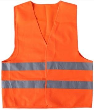 Mesh Safety Vest-High Visibility Neon Orange with Reflective Strips Light Weight Jacket