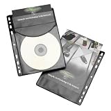 (Price/PK)DVD Storage Sleeves, Half Sheet, Header Label, 20/PK, Black