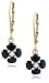 14k Yellow Gold Diamond and Sapphire Floral Dangle title=