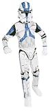 Panoplie Clone trooper: avec combinaison imprimée avec couvre-bottes, ceinture 3D, cape et masque