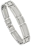  : 8 1/2' Gent's Surgical Steel Bar Bracelet 7/16' (12 mm) wide