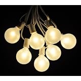 Buy 100 Foot Globe Patio String Lights - Set of 100 G50 White Pearl Bulbs with White... by Hometown Evolution Inc.
