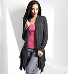 Asymmetric Hem Oblong Cardigan with Angora