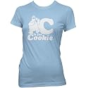 Sesame Street C is For Cookie Ladies Fine Jersey T-Shirt, Baby Blue, M