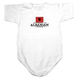 Baby Bodysuit White  Property Of Albanian Nation / Flag Transfer  Albania Country 3 - 6 Months